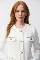 Chain Detail Boucle Jacket - Winter White