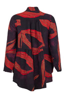 GRANDFATHER COLLAR SHIRT - Wine Red