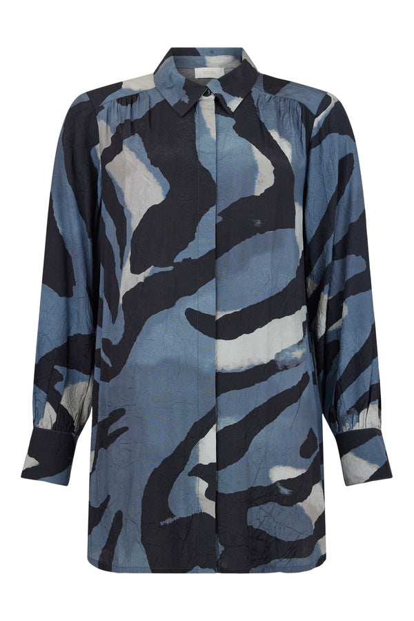 CRINKLE SHIRT - Blue, grey, black