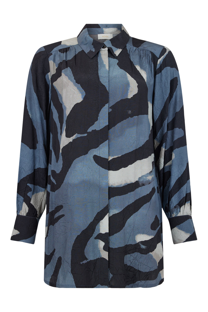 CRINKLE SHIRT - Blue, grey, black