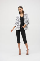 Print Straight Blazer - Vanilla/black