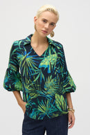 Gauze Tropic Print Tunic - Midnight Blue/multi