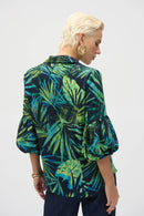 Gauze Tropic Print Tunic - Midnight Blue/multi