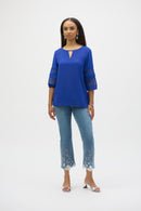Georgette Straight Tunic - Royal Sapphire