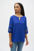 Georgette Straight Tunic - Royal Sapphire
