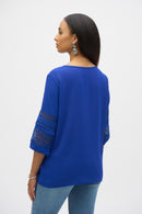 Georgette Straight Tunic - Royal Sapphire