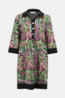 Paisley Print A-Line Dress - Black/multi