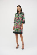 Paisley Print A-Line Dress - Black/multi