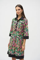 Paisley Print A-Line Dress - Black/multi