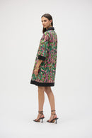 Paisley Print A-Line Dress - Black/multi