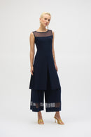 Mesh Culotte Trouser - Midnight Blue