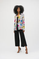 Word Print Fitted Blazer - Multi