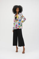 Word Print Fitted Blazer - Multi