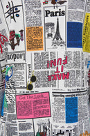 Word Print Fitted Blazer - Multi