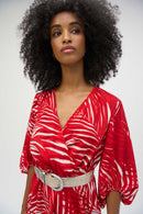 Gauze Tropic Print Dress - Red/cream