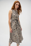 Animal Print Dress - Beige/black