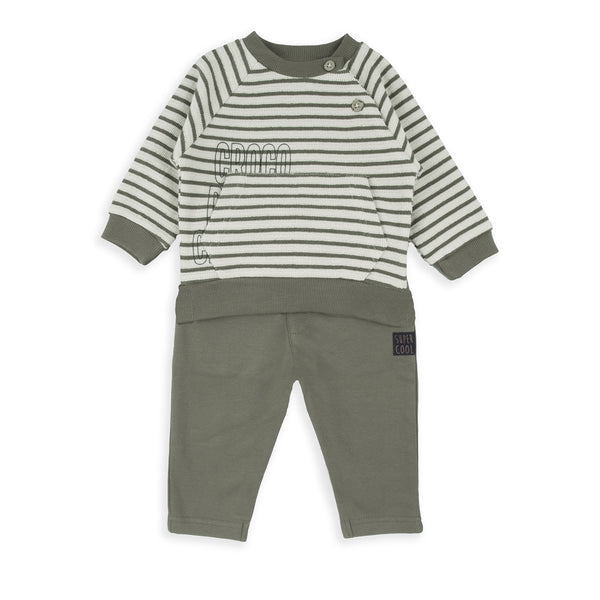 Crocodile Stripe 2 Piece Set - Khaki