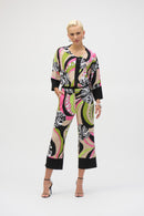 Retro Print Crop Trouser - Black/multi