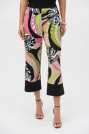 Retro Print Crop Trouser - Black/multi