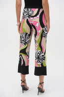 Retro Print Crop Trouser - Black/multi