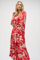 Floral Print Straight Top - Red/cream