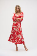 Floral Print Straight Top - Red/cream