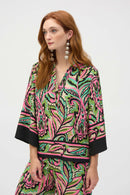 Paisley Print Boxy Top - Black/multi