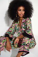 Paisley Print Boxy Top - Black/multi