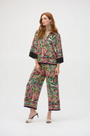 Paisley Wide-Leg Trouser - Black/multi