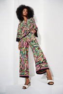 Paisley Wide-Leg Trouser - Black/multi