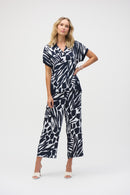 Abstact Print Boxy Top - Vanilla/midnight Blue