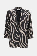 Abstract Print Blazer - Black/parchment
