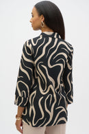 Abstract Print Blazer - Black/parchment
