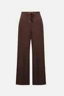 Crushed Satin Wide Leg Trouser - Mahogany