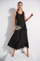 Print Reversible Culottes - Beige/black