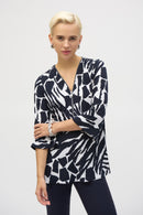 Tropical Fit Flare Tunic - Vanilla/midnight Blue
