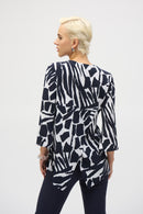 Tropical Fit Flare Tunic - Vanilla/midnight Blue