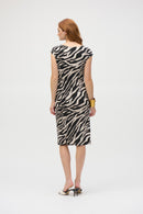 Animal Print Sheath Dress - Beige/black