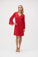 Eggshell and Chiffon Dress - Radiant Red