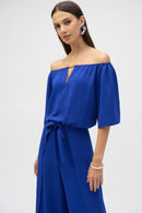 Gauze Culotte Jumpsuit - Royal Sapphire