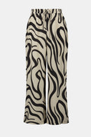 Print Wide Leg Trouser - Beige/black