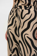 Print Wide Leg Trouser - Beige/black