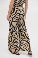 Print Wide Leg Trouser - Beige/black