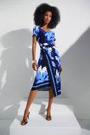 Tropic Print Sheath Dress - Blue/vanilla