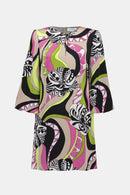 Retro Print Dress - Black/multi