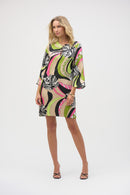 Retro Print Dress - Black/multi