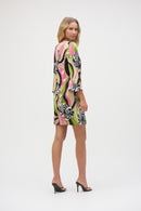Retro Print Dress - Black/multi