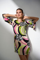 Retro Print Dress - Black/multi