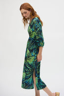 Tropical Print Dress - Midnight Blue/multi