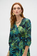 Tropical Print Dress - Midnight Blue/multi